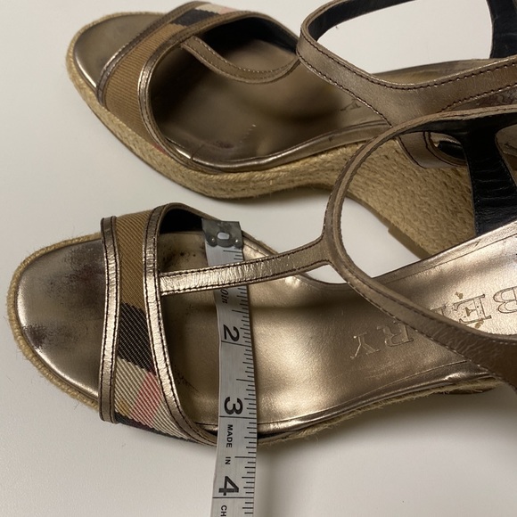 Burberry House Check Pattern Canvas Espadrille Wedge Heels - Picture 9 of 16